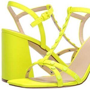 Nine West Neon Yellow Glimmer3 Heeled Gal Sandals